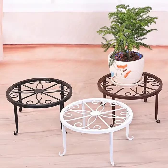 Support de fleurs en fer à pot unique sur pied