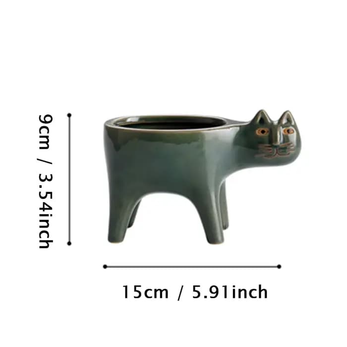 Pot de plante en forme de chat mignon en T pour salle de bain, jardinière en céramique pour animaux,