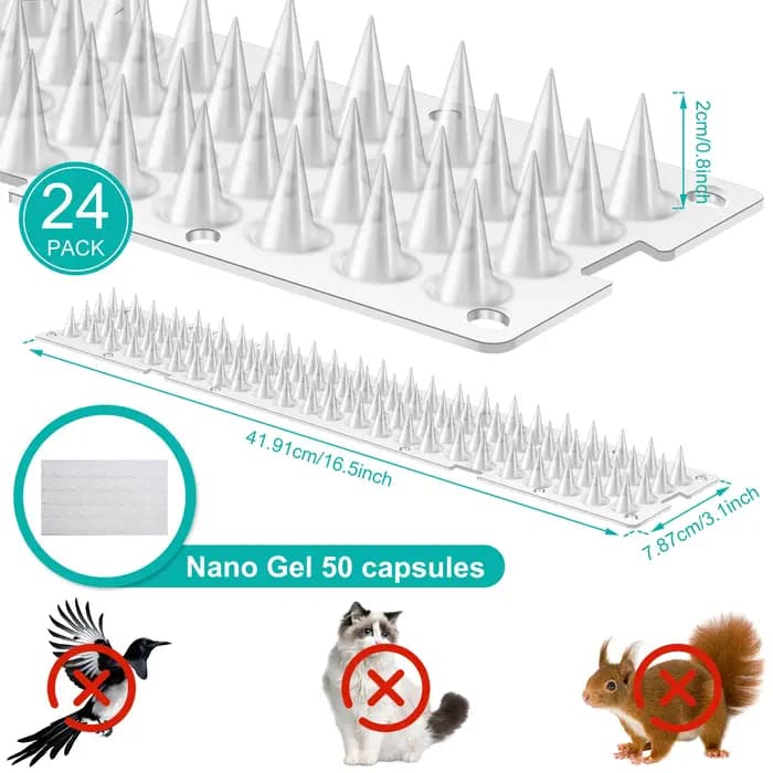 12/20 pièces pointes d'oiseaux en plastique détachables dissuasion Anti-cambriolage Pigeons