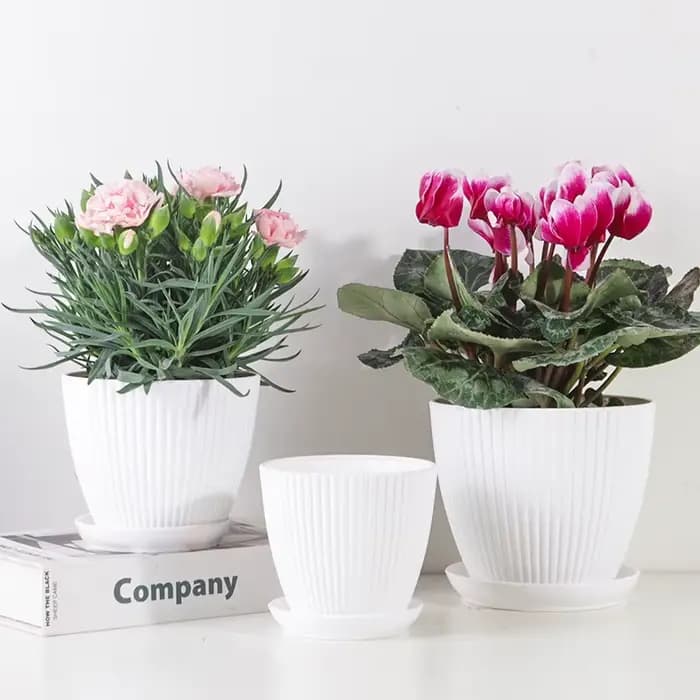 Pot de fleur rond jardinières succulentes Pot de plante avec plateau bureau balcon maison jardin déc