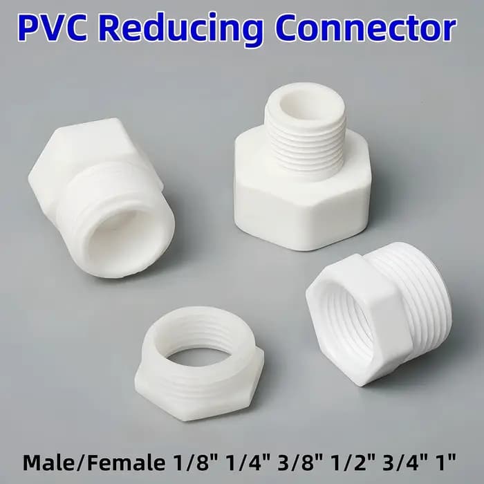 Joints réducteurs à filetage mâle-femelle en PVC, 1/8 1/4 3/8 1/2 3/4 1 ", raccords de tuyaux d'eau