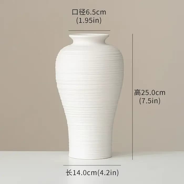 Vases en céramique, Design rond blanc