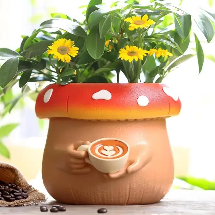 Petit pot de plante décoratif en céramique pour plantes d'intérieur et d'extérieur