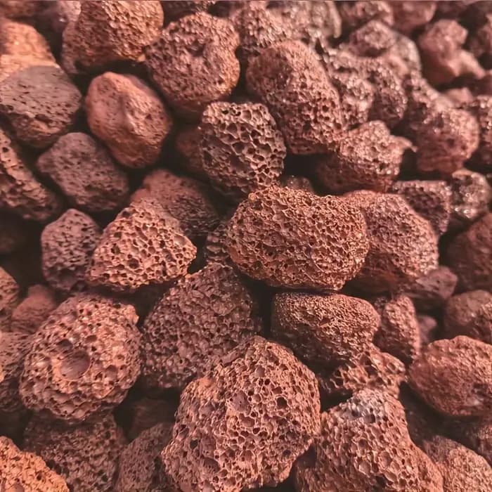 Bio filtre en pierre originale de roche volcanique rouge poreuse naturelle