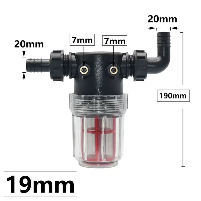 Filtre à eau pour pulvérisateur, 60 mailles, 19mm, 25mm, barbe, connexion à l'd'argile du jardin, po