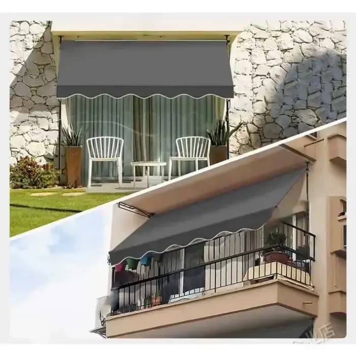 Parasol de terrasse pliable et rétractable, protection contre la pluie et le soleil, auvent latéral,