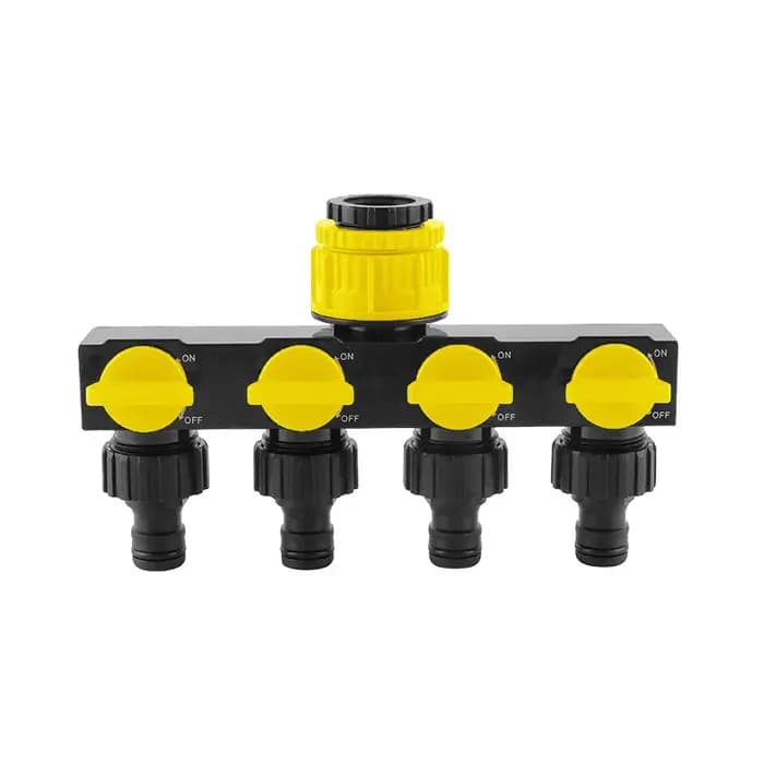 Distributeur de tuyau d'arrosage à 4 voies avec 4 interrupteurs indépendants - adapté aux systèmes