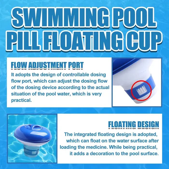 Flotteur distributeur de produits chimiques pour piscine, distributeur flottant de comprimés de chlore et de brome, applicateur pour piscine, spa et bain à remous