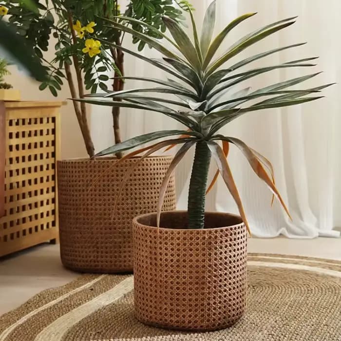 Grand Pot de fleur en bambou et boue de magnésium