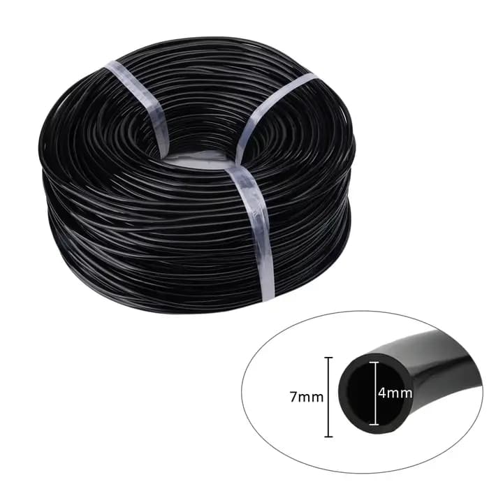 Tuyau d'eau de jardin 1/4 ", 4/7mm, Micro tuyau d'égouttage d'irrigation, tuyau noir en PVC pour Pot