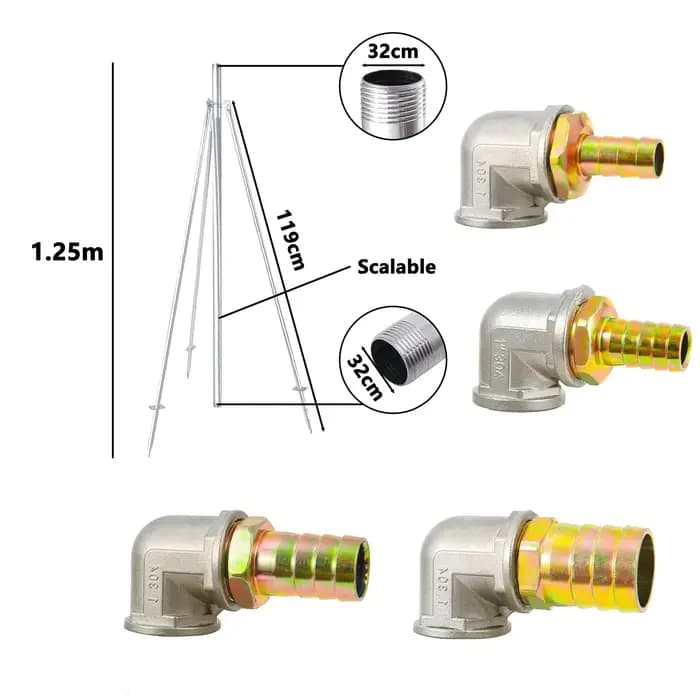 Trépied à filetage BSP de 1 pouce, support d'arrosage à bascule pour jardin, pelouse, Agriculture, I