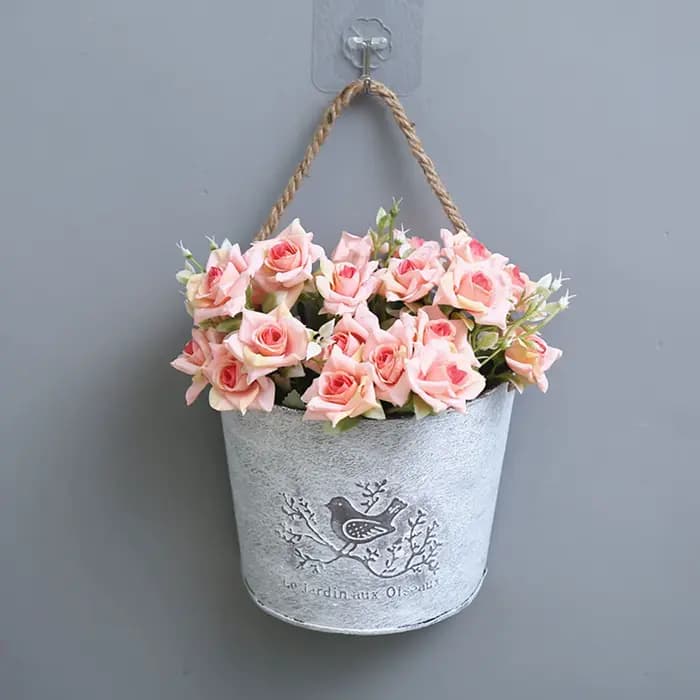 Jardinière de Pot de fleur en céramique murale avec Design rotatif-support de plante suspendu moderne peu encombrant pour intérieur/extérieur,