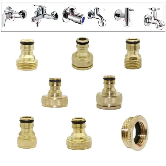 Connecteur rapide de robinet en laiton fileté 1/2 "3/4" 1 ", 16mm, Joint de mamelon de Machine à lav
