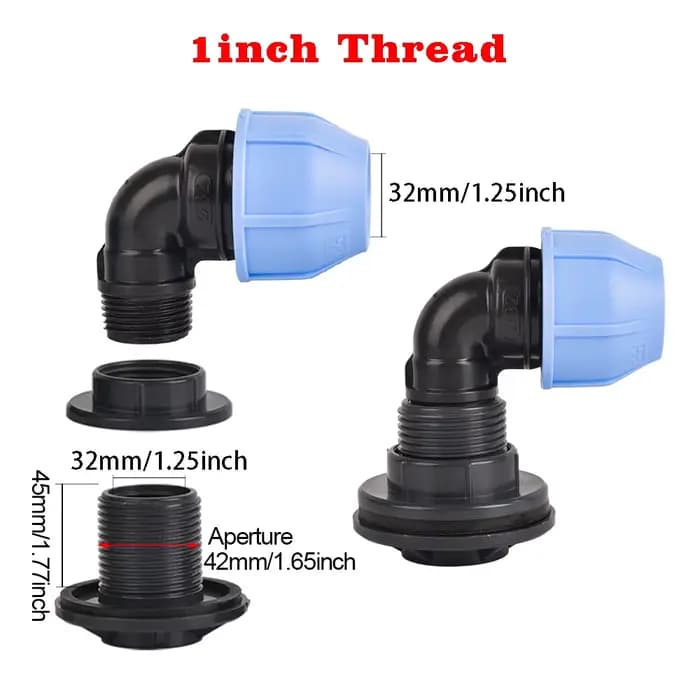 Adaptateur de connecteur de Tube PE, raccord de baril de pluie, diamètre extérieur 20/25/32mm, pour