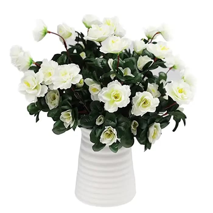 Buissons d'azalée rouge artificiels, fausses fleurs, extérieur, automne, haute qualité, décor de degré UV, décorations pour la maison, petit pour jardin