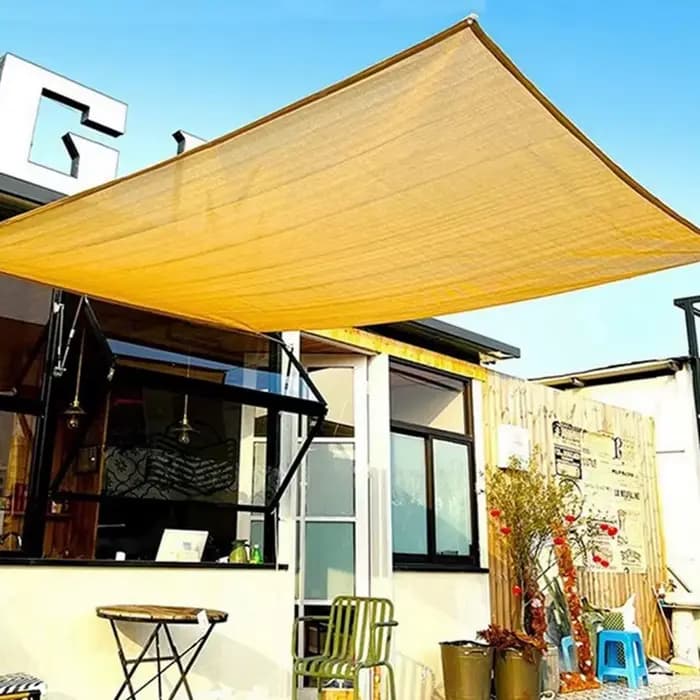 Filet pare-soleil beige en HDPE vierge 85-90% d'ombrage, écran de balcon, tissu anti-UV extérieur, f