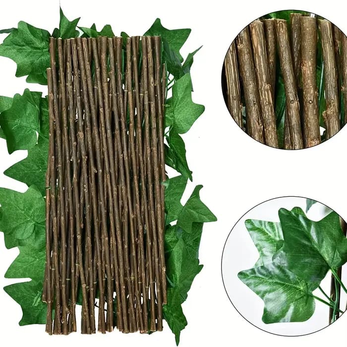 Fausse Clôture Télescopique en Bois pour Décoration de Jardin