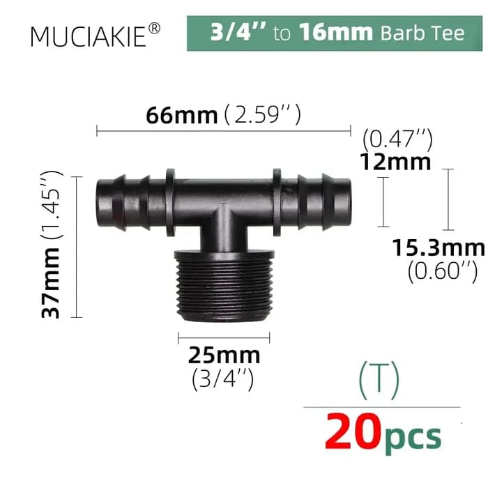 Connecteurs d'eau pour tubes 16 20 25MM
