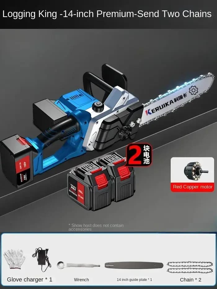 Tronçonneuse électrique professionnelle 110V/220V avec batterie Lithium-ion puissante et conception Portable