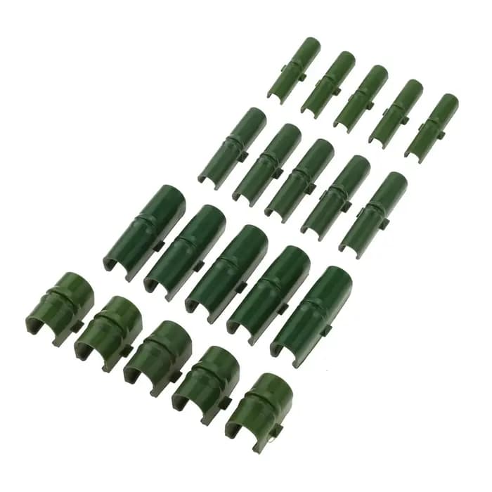 Clips de Film de tuyau de serre, cadre de fixation en plastique vert, pince de Tube, raccords de fil