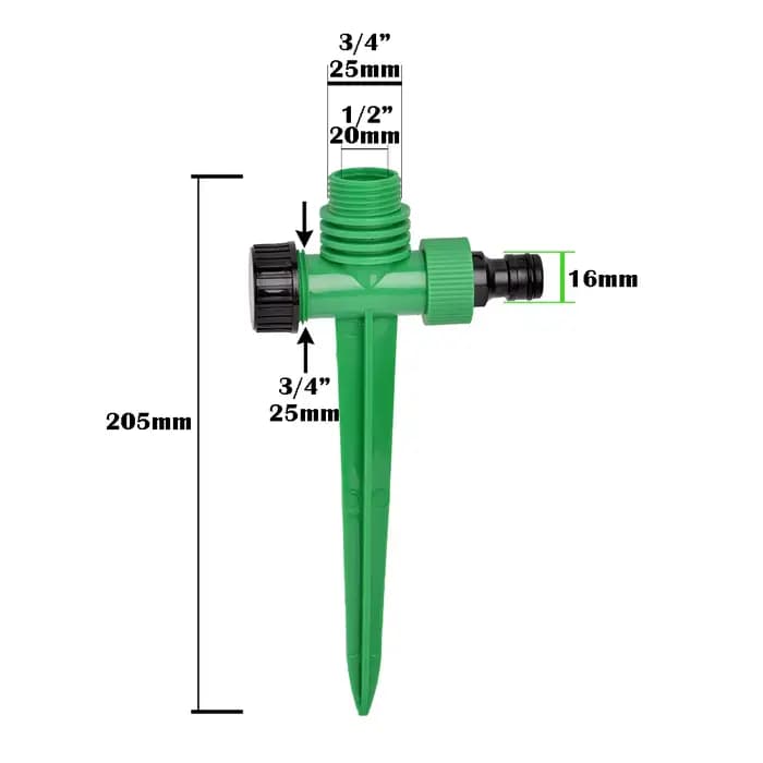 Arroseur rotatif pour pelouse de jardin, buse de dispersion à filetage mâle de 1/2 pouces, arrosage