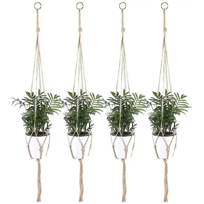 Corde tressée en macramé bricolage, conflicbasket, pot de fleur, paille, filet, cintre, support de jardin, artisanat, plante, accessoires de décoration de balcon