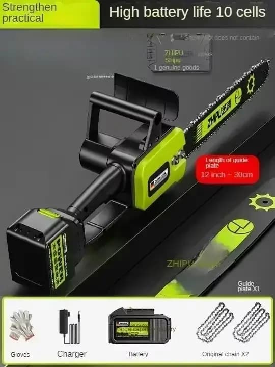 Tronçonneuse électrique Portable, Rechargeable, pour couper des arbres et le travail du bois