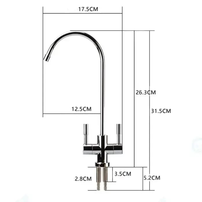 Ensemble de robinets à Double sortie en acier inoxydable, purificateur d'eau, robinet de cuisine RO, robinet à Double entrée et sortie, tuyau de connexion de 1/4 pouces