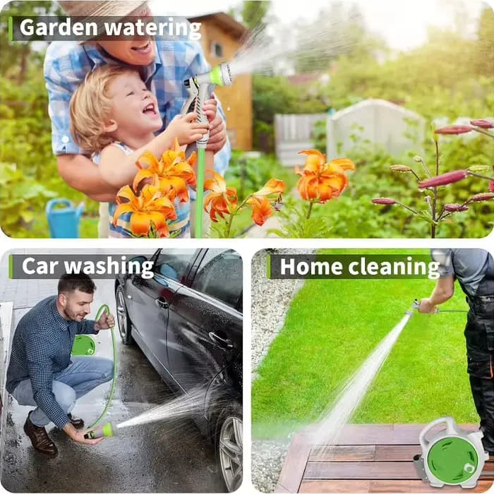 Enrouleur de tuyau d'arrosage de jardin portable