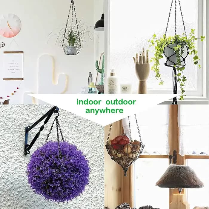 4/2 pièces paniers suspendus chaînes avec crochets 18 pouces Pot de plante de fleur cintre de chaîne