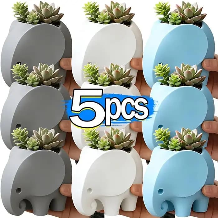 Pot de fleurs en céramique en forme d'éléphant, minimaliste, pratique, mignon, fait à la main, pour plantes succulentes, cadeaux, fournitures de jardinage