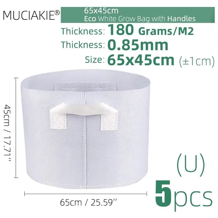 MUCIAKIE 24 tailles blanc tissu économique sacs de culture aération Pot Non tissé contrôle des racines plante conteneur