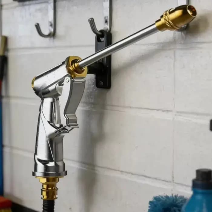Pistolet pulvérisateur de jardin haute pression réglable avec buse en laiton robuste pour arrosage d