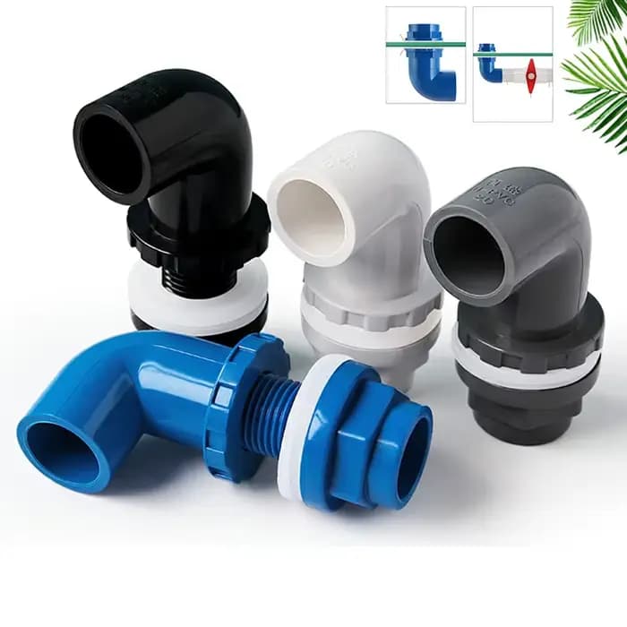 I.D20 ~ 50 mm PVC Aquarium 90 ° Connecteur de Drainage coudé, Joints de débordement d'aquarium, tu