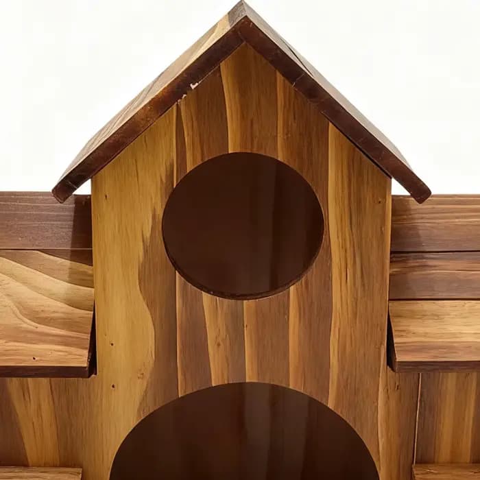 Nichoir en bois rustique grand format à plusieurs trous