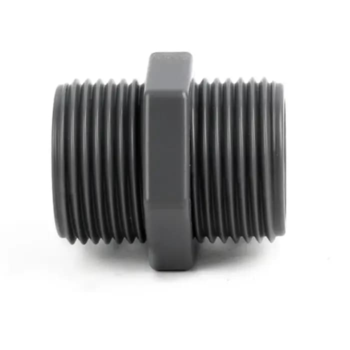 Connecteurs droits égaux en PVC à Double filetage mâle de 1/2 à 2 pouces, connecteur de tuyau d'aqua