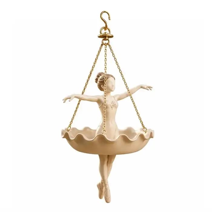 Lot de 3 pots suspendus en résine, motif ballerine élégante et artistique, pour plantes grimpantes e