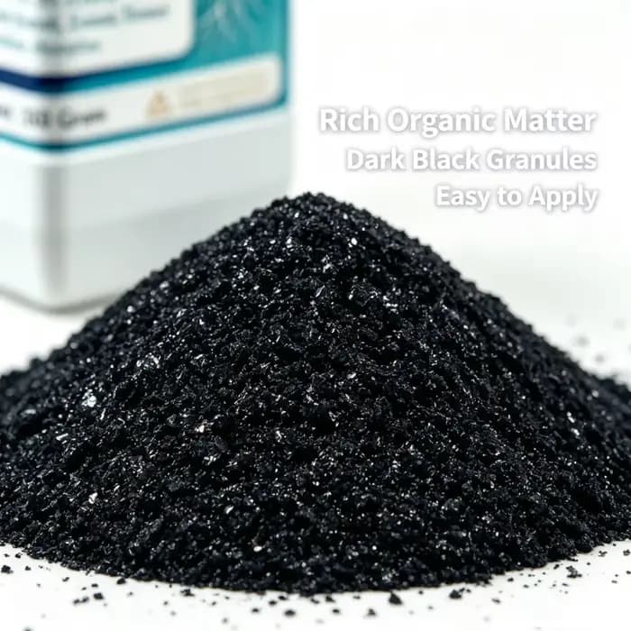 Engrais organique soluble dans l'eau à base d'humate de potassium minéral, améliorant le sol pour les fleurs ornementales en pot, les bonsaïs, les légumes et les poivrons