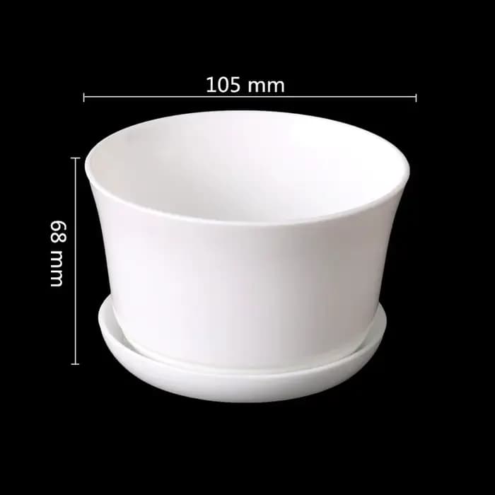 Pot de fleur polygonal minimaliste blanc avec plateau, Pot de jardinage en plastique épais, petites