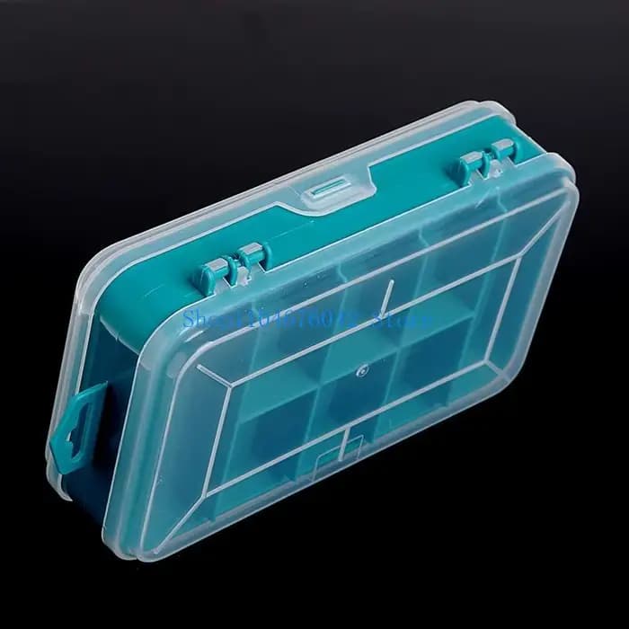 Boîte à outils transparente double face multifonctionnelle pour rangement d'outils en plastique
