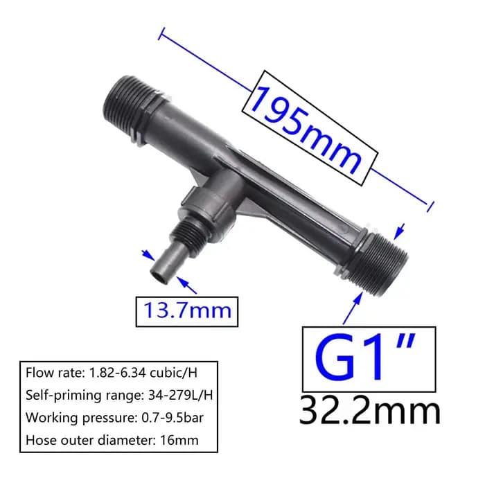 Kits d'injecteur d'engrais Venturi à filetage mâle de 1 pouce et 1.5 pouces, système d'irrigation ag