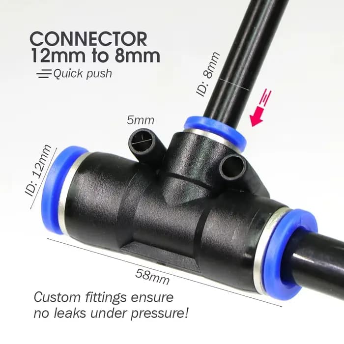 20-5m 3/8" 9/12mm Système de refroidissement par brumisation 360 ° Buse en laiton à courbure libre
