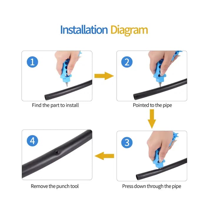 Perforateur de trous de tuyau de forage de 4mm, outils de perçage, raccords d'irrigation d'eau de ja