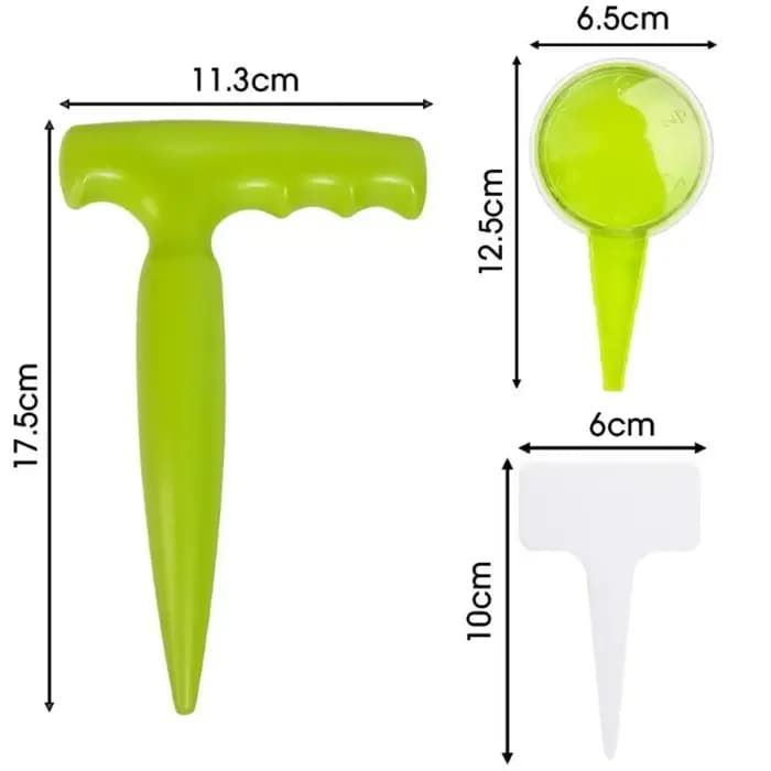 Nouveau Outils de jardinage en plastique réglable planteur à main semoir marqueurs de jardin support d'étiquette