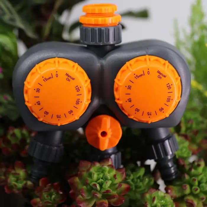 Minuterie mécanique de jardin à 3 voies avec double contrôle