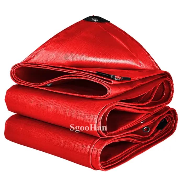 Bâche en PE rouge imperméable, auvent extérieur, voile d'ombrage, bâche de camping, bâche de bateau,