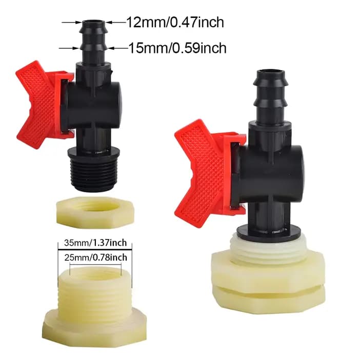 Adaptateur de vanne de cloison de baril de pluie en PVC, adaptateur de tuyau de 16, 20mm, aquariums,