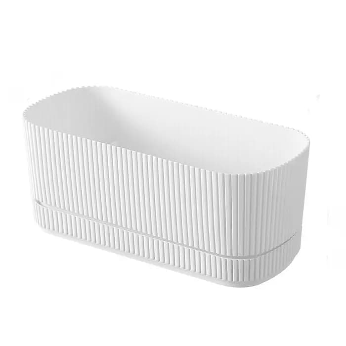 Pot de fleurs auto-arrosant à double couche avec trou de drainage, vase de bureau, pot de plantes pa