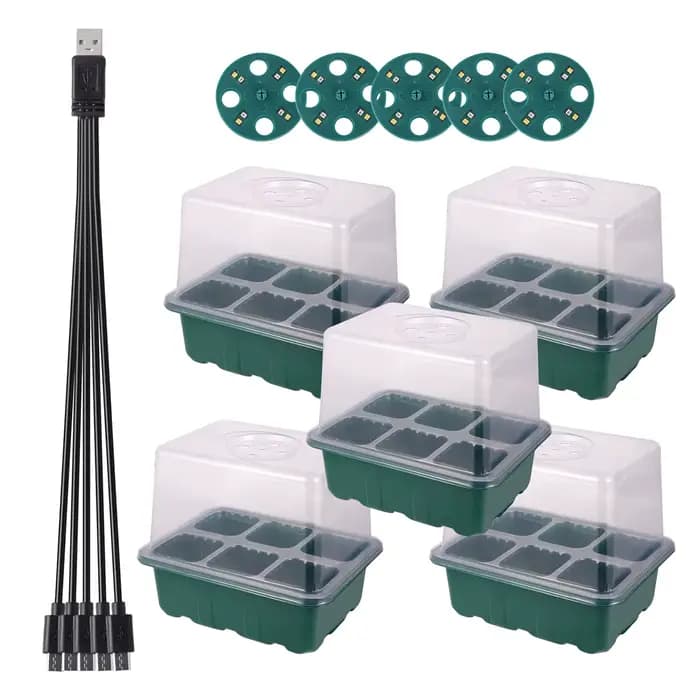 Kit de boîte de culture de jardinage, plateau de démarrage de graines, lumière de croissance LED, pl