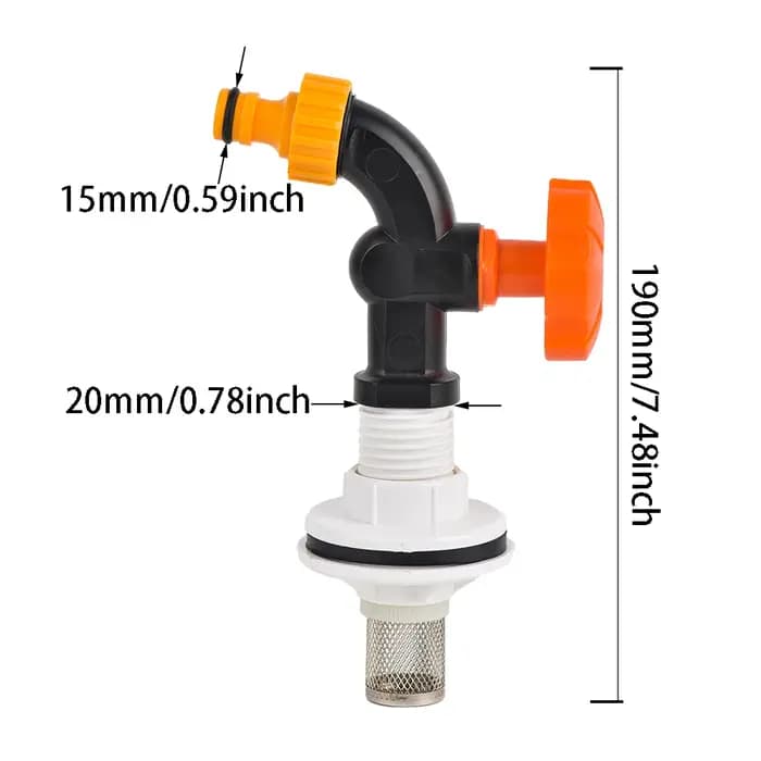 Connecteur pour barils de pluie et étangs d'aquariums